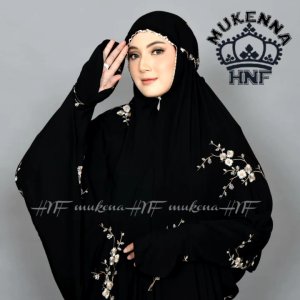 Mukena lajuran Dewasa Motif Bunga Sakura Bahan Katun Rayon Peremium