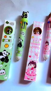 10 Warna Ballpoint Pen Mekanik Karakter / Pen / Ballpoint Pen / Pulpen Warna Warni