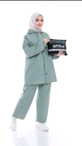 Jas Hujan Akula Mantel Setelan Baju Celana Bahan Pvc Tebal dan Lentur