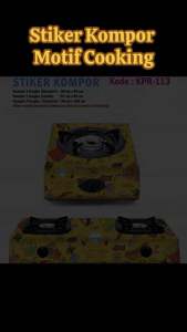 Stiker Kompor 1 Tungku & 2 Tungku Motif Cooking