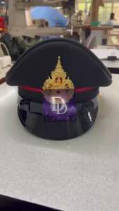 หมวกหม้อตาล ทบ. หน้าโลหะ งานพรีเมี่ยมพร้อมซองกันเปื้อน