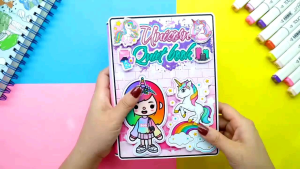 BUKU TOCA BOCA VIRAL UNICORN MINI PAPERBOOK PAPERDOLL HOUSE - BUKU MAINAN PERAN ANAK TK SD - QUIET BOOK