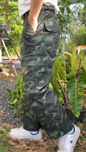 TIVA BOUTIQUE กางเกงทหารลายดิจิตอล6กระเป๋า (Size40-42) ทรงขากระบอกกลาง