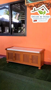 ตู้เก็บรองเท้า แบบนั่งได้ แถมฟรีเบาะผ้าฝ้าย