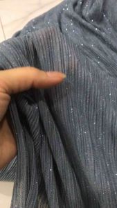 Vải voan lưới dập ly tăm nhũ kim tuyến xanh lam co giãn mềm rũ đẹp sang (khổ 1m5-đo đã thành phẩm )may đầm kiểu váy dạ hội thời trang