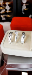 Wr-7 925 Silver Italy Wedding Ring With Engagement Ring