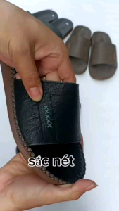 Dép nam đẹp Dép quai ngang nam cao cấp DTXL1 ba màu Đen Nâu Xám đế lõm ôm chân may viền thủ công bền đẹp