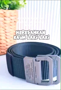 GESPER IKAT PINGGANG KANVAS NILON PRIA WANITA SABUK BUCKLE RING DOUBLE