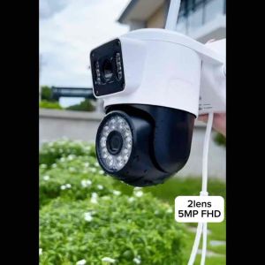 กล้องวงจรปิดสมาร์ท 2 เลนส์ 5MP รองรับ Yoosee กล้อง IP66 กันน้ำ ตรวจจับการเคลื่อนไหว พร้อมไมค์และลำโพง