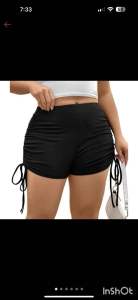 RUCHED SHORT - Plus Size Ruched Short Drawstring Short Plus Size Booty Short Plus Size Plus Size Bottoms