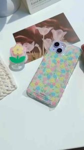 (มี16)พร้อมส่งในไทย🌸 R1874 ดอกไม้+ไอริงดอกไม้หมุน เคสลายมินิมอล เคสลายน่ารัก  เคสไอโฟน สำหรับ i13-16Promax