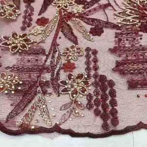 Bahan Kain Tille Bordir Full Payet TwoTone Stone