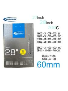 Schwalbe Ruột Săm Xe Đạp 700x18/28C 28x0.75/1.10 Van Pháp 40mm và 60mm. Cao Su Chất Lượng Đức.