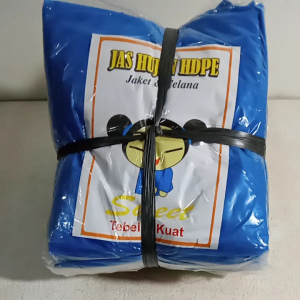 Jas hujan plastik HDPE merk Sweet setelan baju celana 1 lusin