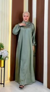 Gamis Lebaran viral terbaru 2024 // gamis ramadhan kekinian // gamis muslimah polos adem