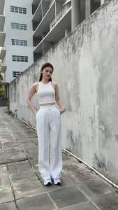 กางเกงขากระบอกทรงลุงผ้าไมโครร