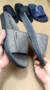 Dép da nam quai ngang thời trang  Dép nam quai ngang da sáp DTL11 đế  đốc tờ may viền trẻ bền đẹp