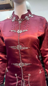 Kebaya Kurung Aplikasi Payet Model Tunik Kebaya Kurung Bawahan Rok Songket