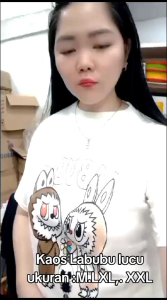 Kaos Labubu Lengan Pendek & Kaos Monsters Viral Katun Combed 30