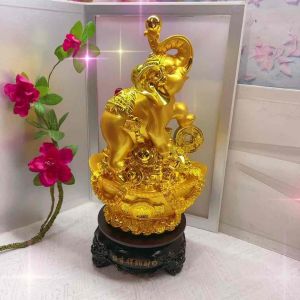 Golden Feng Shui Rotating Elephant Lucky Charm Ornament