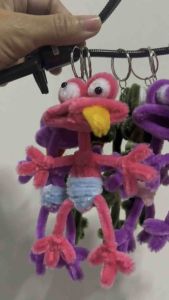 กบแลบลิ้น พวงกุญแจ ลวดกำมะหยี่