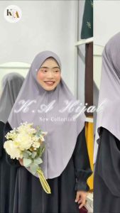 ฮิญาบสวมสำเร็จผ้ายืดทรงหน้าปกแข็ง ย้วยหลังนางฟ้า ติดแบรนด์เหล็ก