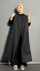 Cargo Highwaist Wanita Korean Style Kulot Cargo Pants Jumbo Hijabers
