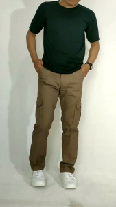 Celana Cargo Panjang Pria Non Stretch Tidak Melar Bahan Twill Tebal Premium Size S-XXXL