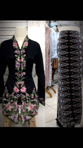 Set Kebaya Encim Bordir Warna Lengan Panjang Kebaya Betawi