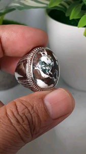 cincin batu akik motif antik natural realpic