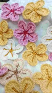 ดอกลีลาวดีไหมซัมเมอร์#20 ดอกไม้ถัก DIY สำหรับตกแต่งชิ้นงาน งานแฮนด์เมด