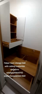 Storage bed with cabinet customize singapore for helper room/bomb shelter/store room/unity/helper room/smaller room