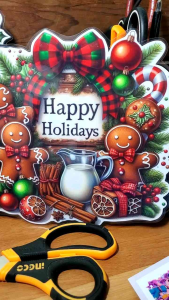 Laminated Happy Holidays Wall or Door Decorations approx 23 x 23 cm. Vibrant Print Pre-cut with double-sided tape Water proof