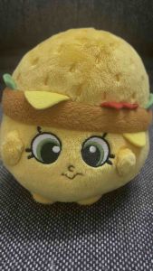 Bánh mì hamburger nhồi bông 12cm Shopkins 2 hand