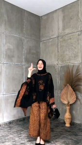 SETELAN CELANA KULOT JUMBO BAHAN RAYON SAMITEX SUPER FLOWY - SETELAN KELELAWAR WANITA DEWASA - SETELAN WAKA WAKA JUMBO