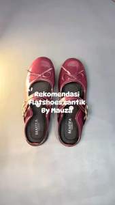 Flat shoes Sandal wanita Cantik dan Elegan Tali dua pita gesper kekinian