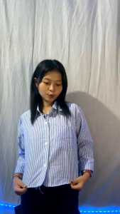 Kemeja Crop Wanita Korean Style / Blouse Kemeja Wanita Casual Salur