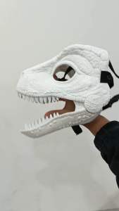 DIY Dinosaur Helmet With Paint Set Doodle Coloring Big Dinosaur Mask with Sounds Moving Jaw Toys