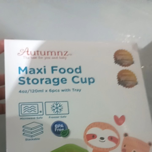 AUTUMNZ MAXi FOOD STORAGE CUPS 4OZ/120ML X 6PCS WITH TRAY