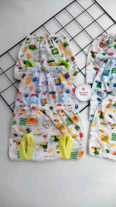 Husna Baby - Mix Celana Bayi 12 Pcs Putih Full Print 0-4 Bulan