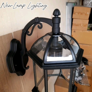 Garansi Lampu dinding outdoor waterproof Kode 1068 G/M Hitam Full Kaca Tahan Air - Anti Karat