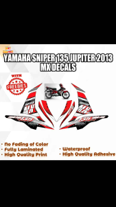 YAMAHA SNIPER 135 JUPITER 2013 MX DECALS (WATERPROOF LAMINATED FADE PROOF)