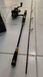 Joran jiging carbon padat join but 7-14Lbs set reel Exvius 5000-6000  size metal