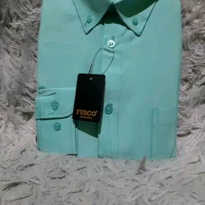 KEMEJA PRIA FORMAL FUSCO HIJAU WARDAH/KEMEJA POLOS LENGAN PANJANG