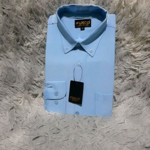 KEMEJA PRIA FORMAL FUSCO WARNA BIRU MUDA/KEMEJA POLOS LENGAN PANJANG