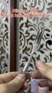 INOX 304 SET 10 Chiếc Nĩa 2 Răng Nĩa Nhỏ Ăn Hoa Qủa Bánh Trái Dĩa  Thép Không Rỉ Dày Đẹp