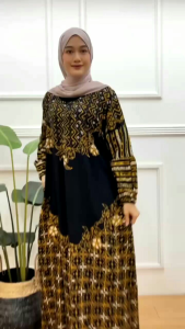 (COD) GAMIS SOGAN REMPEL BUNGA BATIK CAP PREMIUM