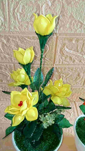 Bunga mawar akrilik per pot