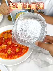 JW1969 8 Piring + 1 Holder Piring Buah Meja Makan Dim Sum Piring / Rumah Tangga Tulang Piring Plastik