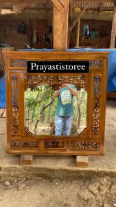 Kaca Rias Jati - Figura Cermin Jati Ukiran Asli